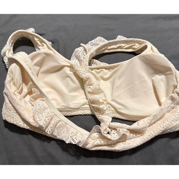 NWT Andie Swim Size Medium Hydra Too Gold‎ Coast Cream Ruffle Textured Lace - Picture 4 of 5